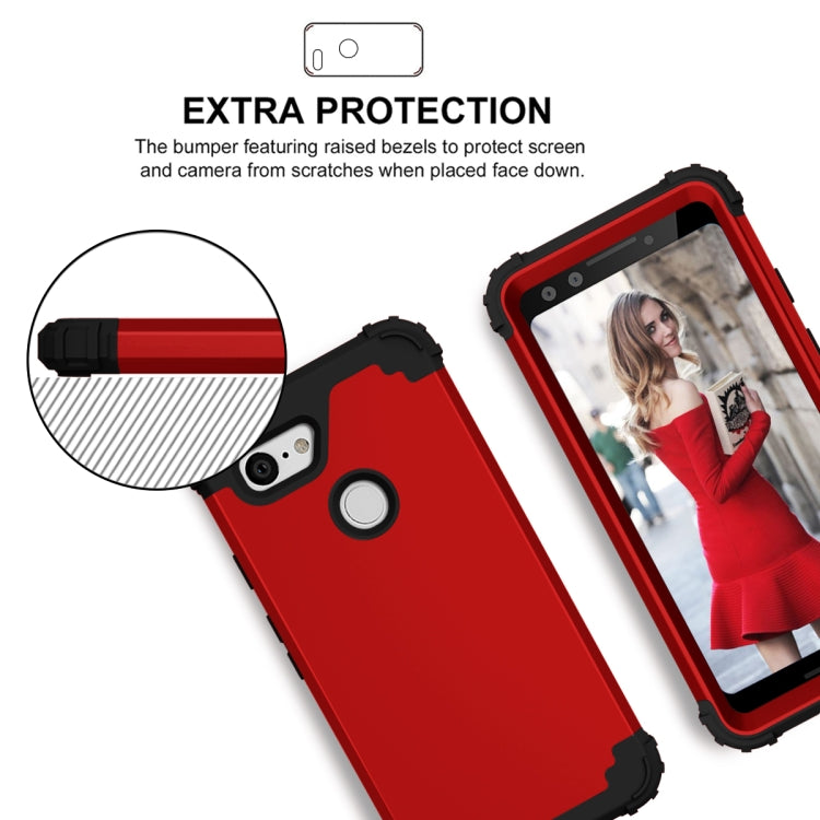 For Google Pixel 3 3 in 1 Shockproof PC + Silicone Protective Case