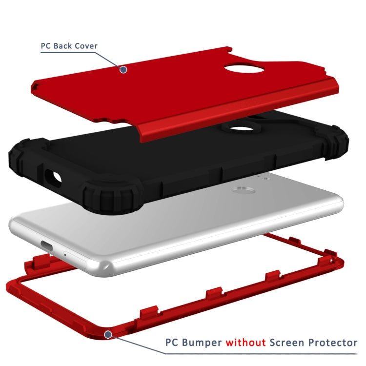 For Google Pixel 3 3 in 1 Shockproof PC + Silicone Protective Case