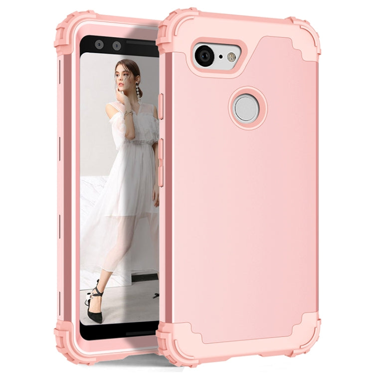 For Google Pixel 3 3 in 1 Shockproof PC + Silicone Protective Case