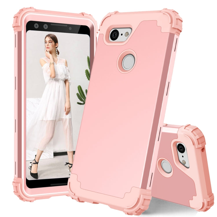 For Google Pixel 3 3 in 1 Shockproof PC + Silicone Protective Case