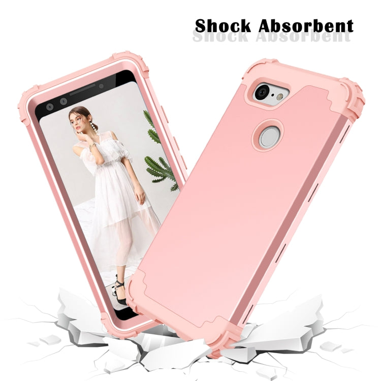 For Google Pixel 3 3 in 1 Shockproof PC + Silicone Protective Case
