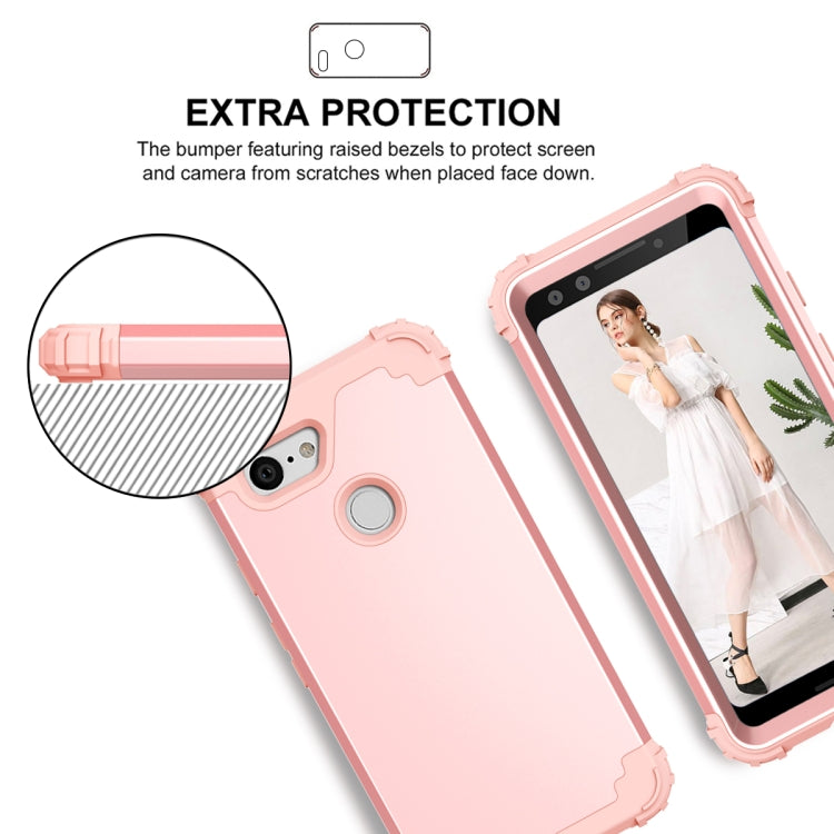 For Google Pixel 3 3 in 1 Shockproof PC + Silicone Protective Case