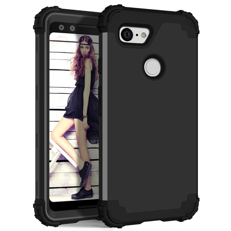 For Google Pixel 3 3 in 1 Shockproof PC + Silicone Protective Case