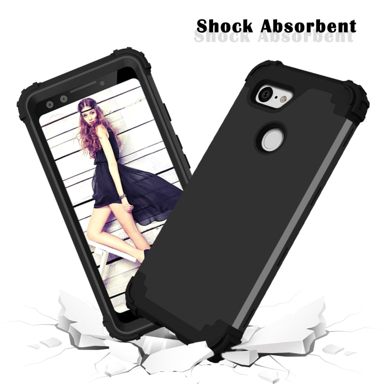 For Google Pixel 3 3 in 1 Shockproof PC + Silicone Protective Case