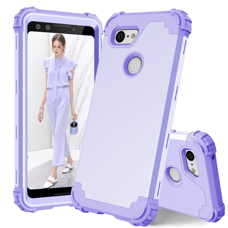 For Google Pixel 3 3 in 1 Shockproof PC + Silicone Protective Case
