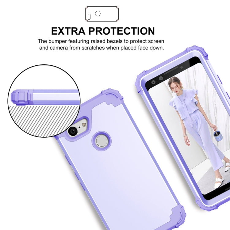 For Google Pixel 3 3 in 1 Shockproof PC + Silicone Protective Case