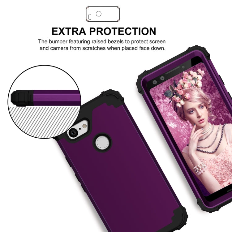 For Google Pixel 3 3 in 1 Shockproof PC + Silicone Protective Case