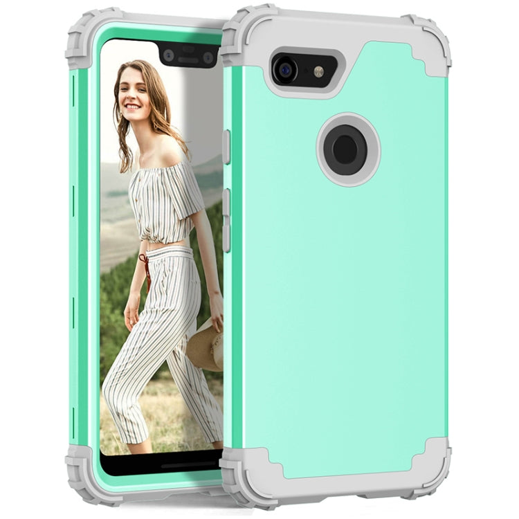 For Google Pixel 3 XL 3 in 1 Shockproof PC + Silicone Protective Case
