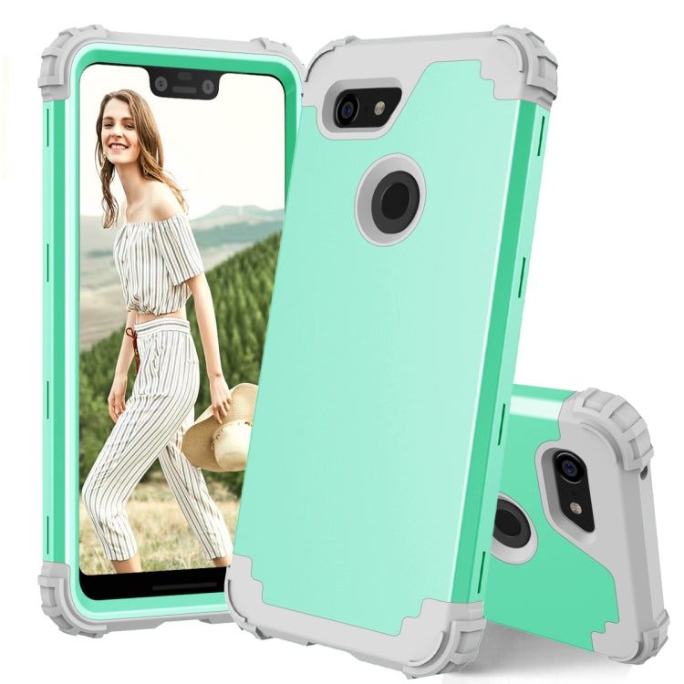 For Google Pixel 3 XL 3 in 1 Shockproof PC + Silicone Protective Case