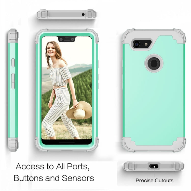 For Google Pixel 3 XL 3 in 1 Shockproof PC + Silicone Protective Case