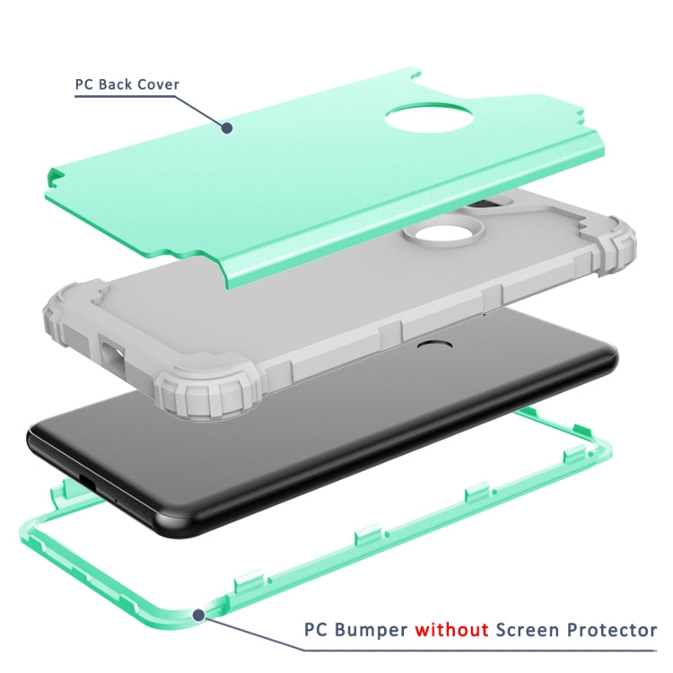 For Google Pixel 3 XL 3 in 1 Shockproof PC + Silicone Protective Case
