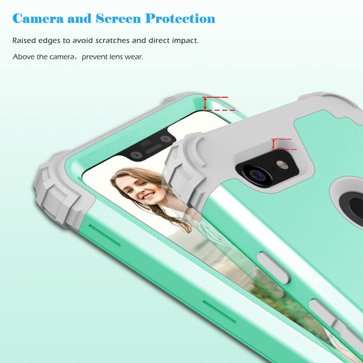 For Google Pixel 3 XL 3 in 1 Shockproof PC + Silicone Protective Case