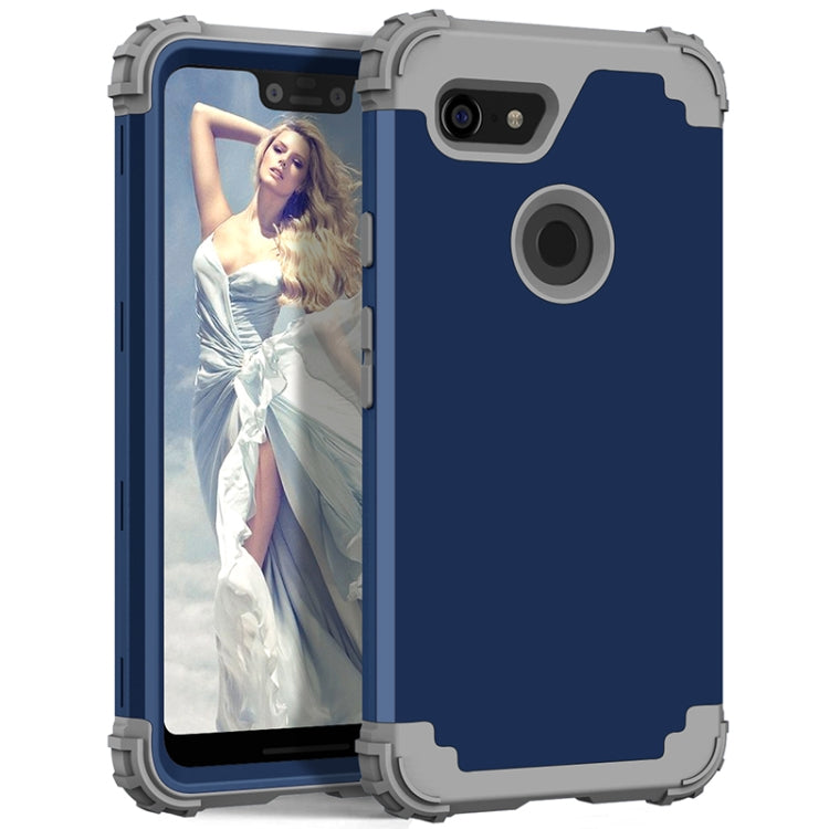 For Google Pixel 3 XL 3 in 1 Shockproof PC + Silicone Protective Case