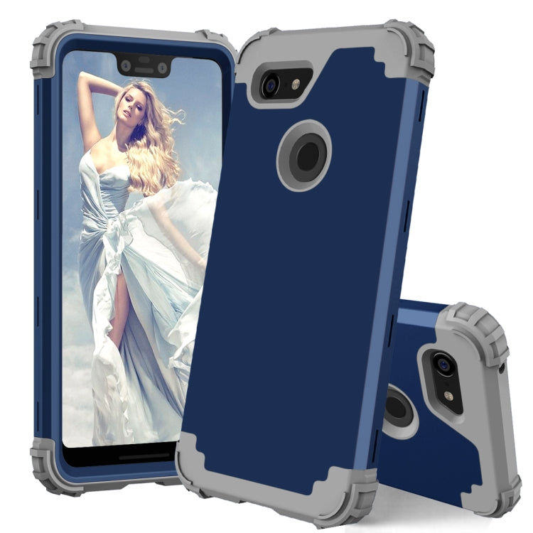 For Google Pixel 3 XL 3 in 1 Shockproof PC + Silicone Protective Case