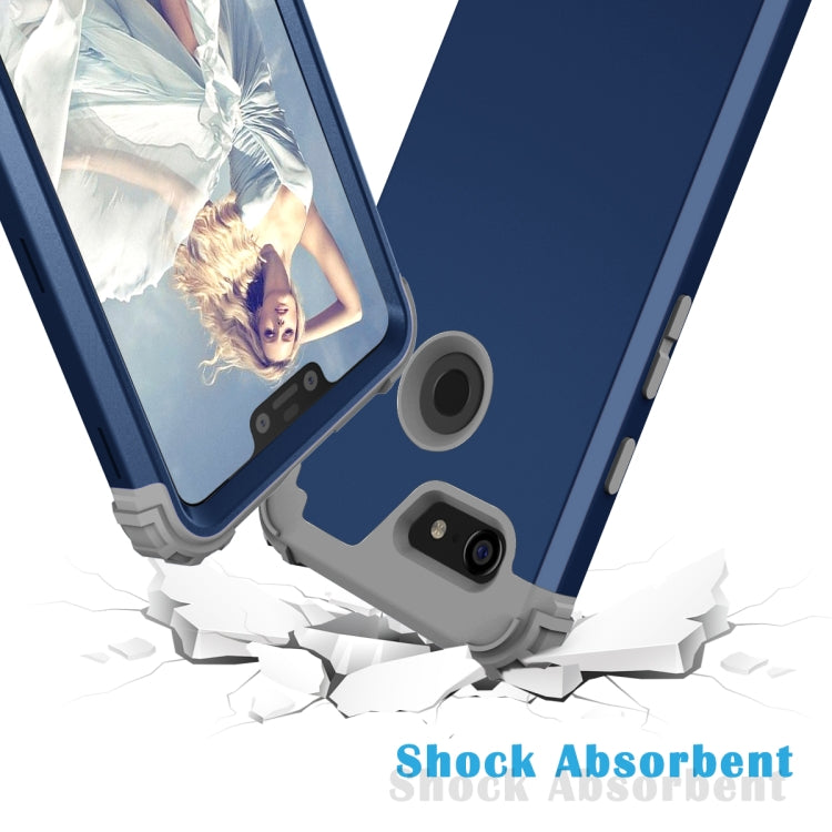 For Google Pixel 3 XL 3 in 1 Shockproof PC + Silicone Protective Case
