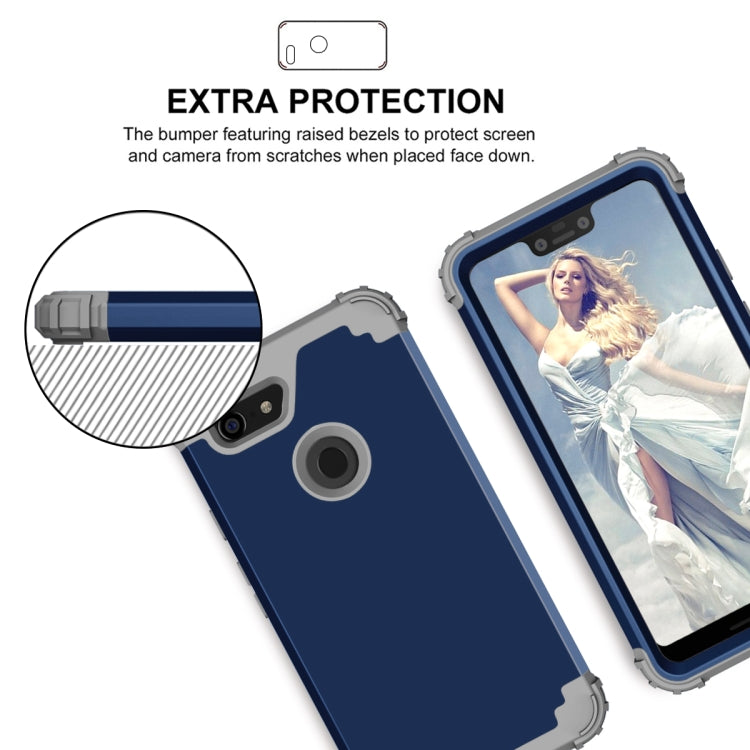 For Google Pixel 3 XL 3 in 1 Shockproof PC + Silicone Protective Case