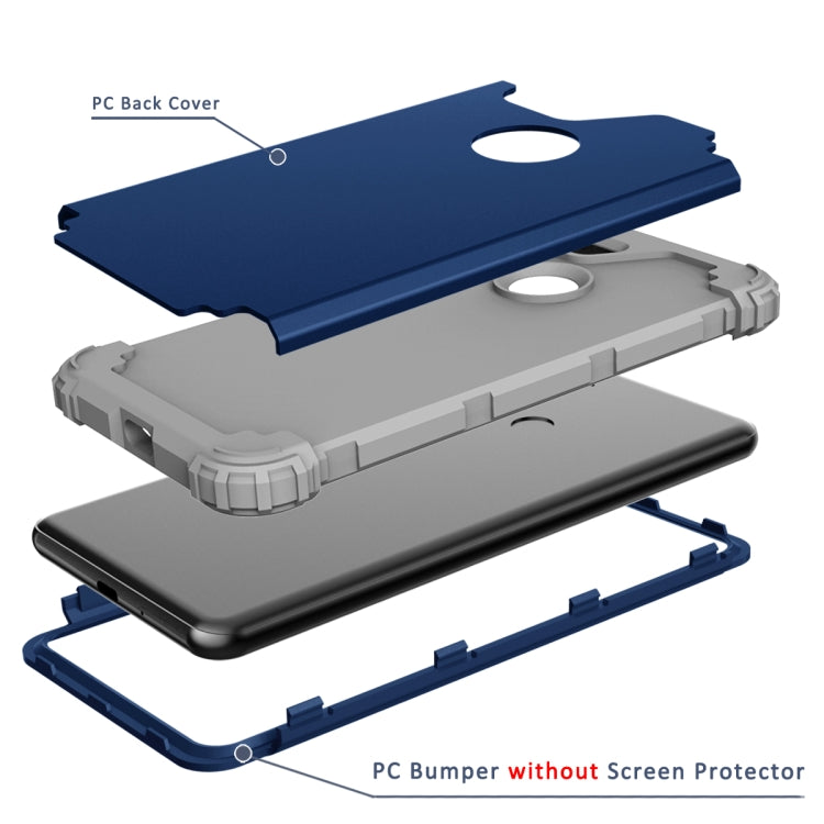 For Google Pixel 3 XL 3 in 1 Shockproof PC + Silicone Protective Case
