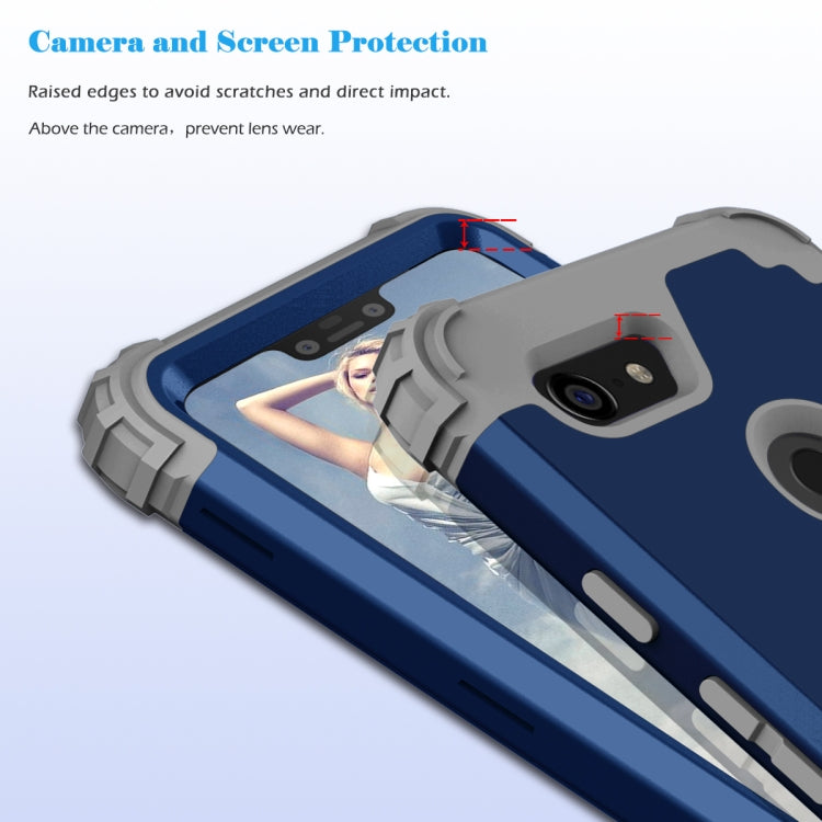 For Google Pixel 3 XL 3 in 1 Shockproof PC + Silicone Protective Case