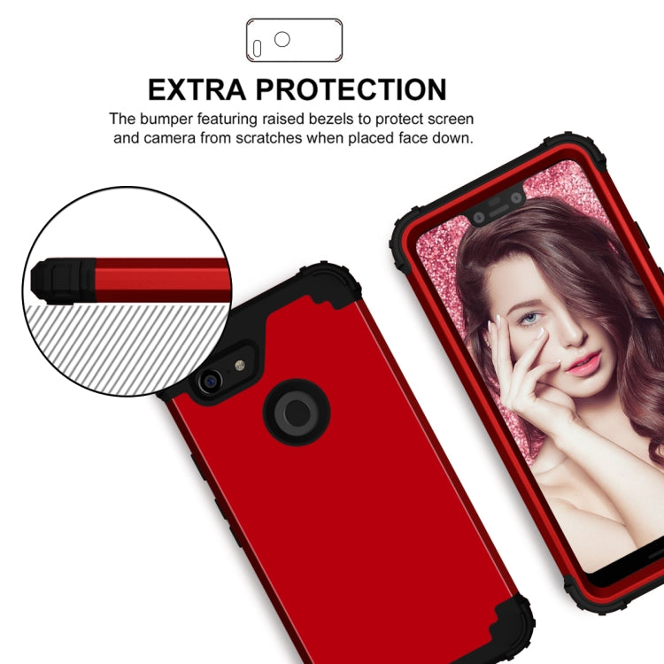 For Google Pixel 3 XL 3 in 1 Shockproof PC + Silicone Protective Case