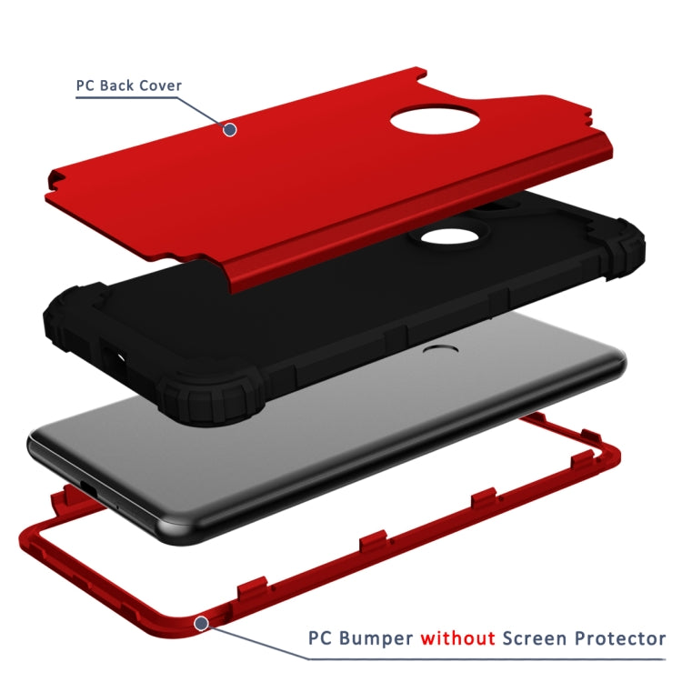 For Google Pixel 3 XL 3 in 1 Shockproof PC + Silicone Protective Case