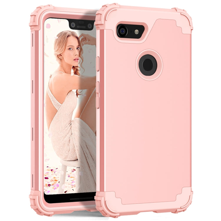 For Google Pixel 3 XL 3 in 1 Shockproof PC + Silicone Protective Case