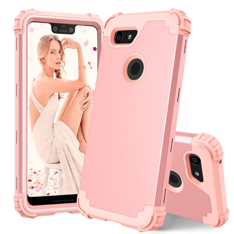 For Google Pixel 3 XL 3 in 1 Shockproof PC + Silicone Protective Case