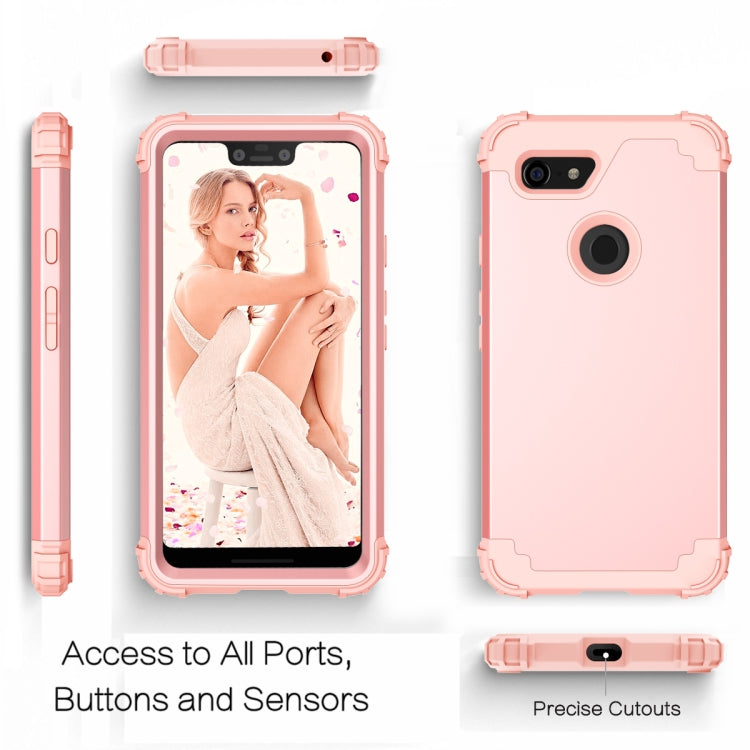 For Google Pixel 3 XL 3 in 1 Shockproof PC + Silicone Protective Case