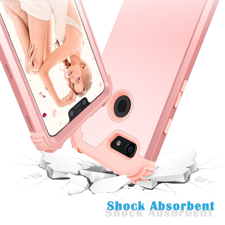 For Google Pixel 3 XL 3 in 1 Shockproof PC + Silicone Protective Case