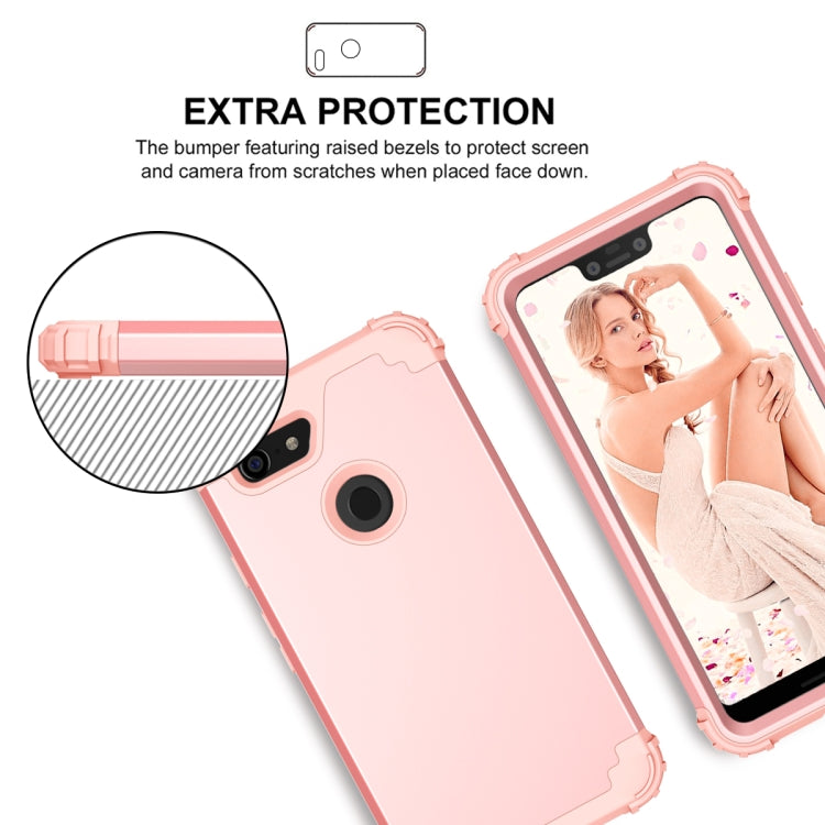For Google Pixel 3 XL 3 in 1 Shockproof PC + Silicone Protective Case
