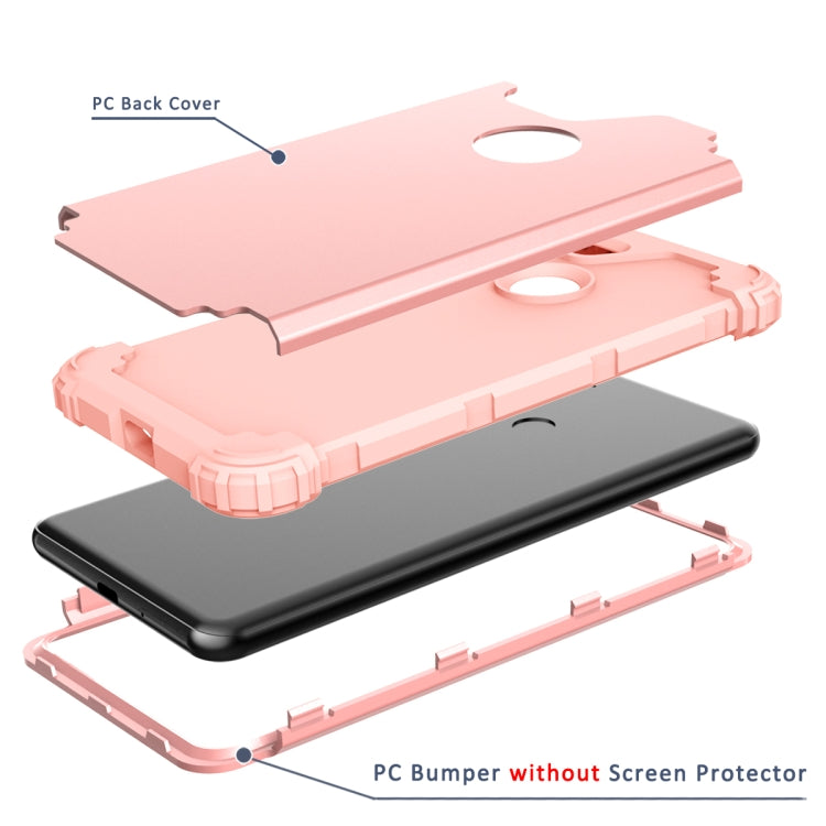 For Google Pixel 3 XL 3 in 1 Shockproof PC + Silicone Protective Case