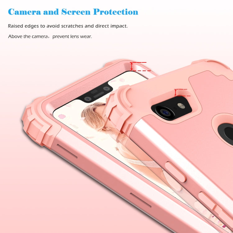 For Google Pixel 3 XL 3 in 1 Shockproof PC + Silicone Protective Case