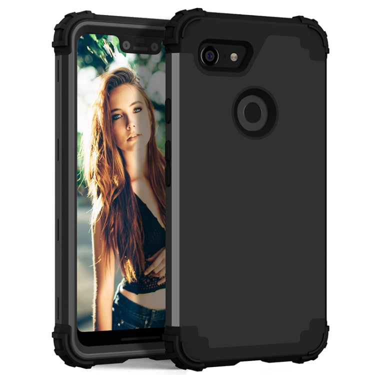For Google Pixel 3 XL 3 in 1 Shockproof PC + Silicone Protective Case