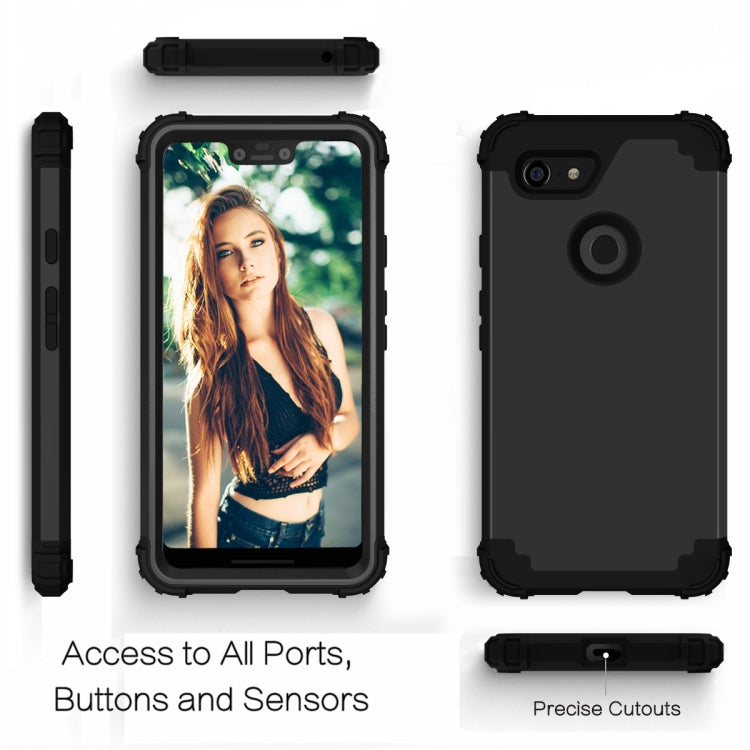 For Google Pixel 3 XL 3 in 1 Shockproof PC + Silicone Protective Case
