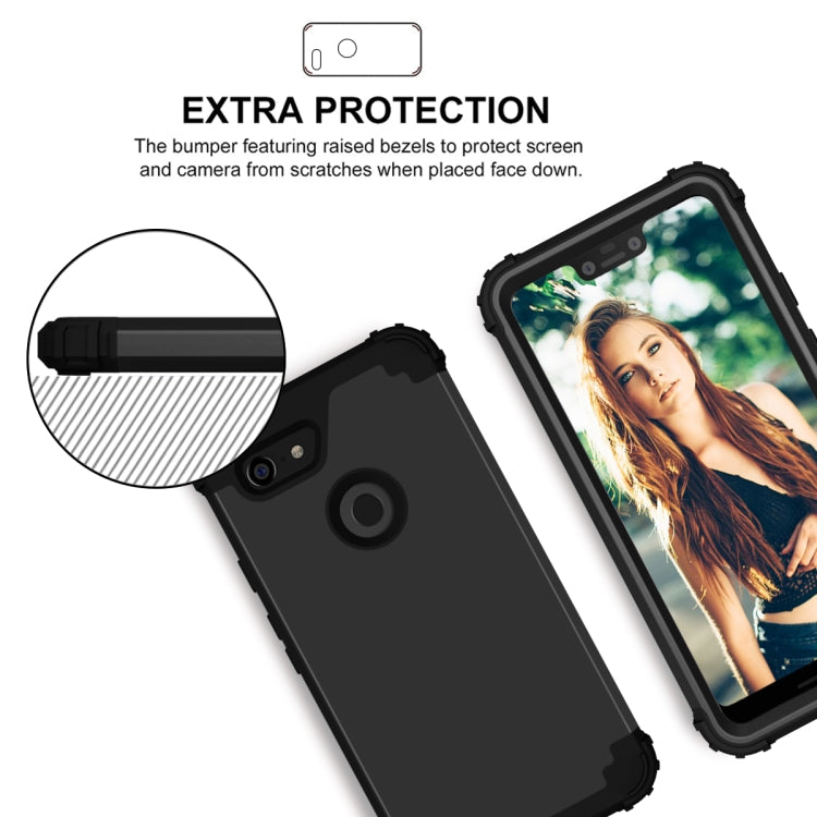 For Google Pixel 3 XL 3 in 1 Shockproof PC + Silicone Protective Case