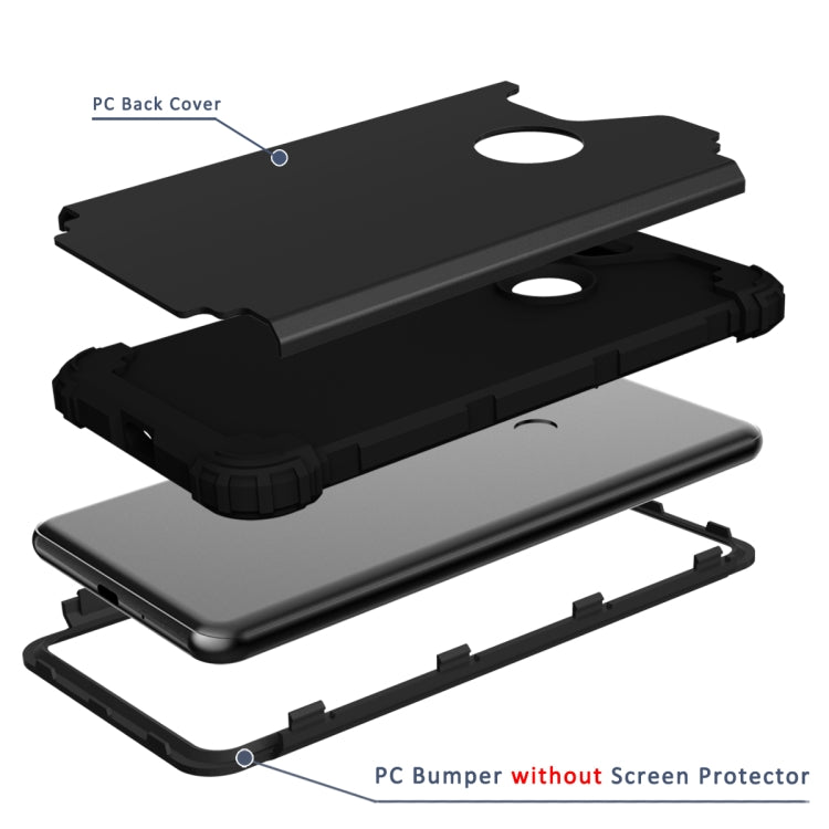 For Google Pixel 3 XL 3 in 1 Shockproof PC + Silicone Protective Case