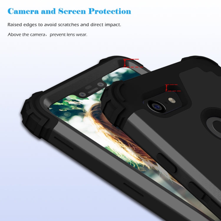 For Google Pixel 3 XL 3 in 1 Shockproof PC + Silicone Protective Case