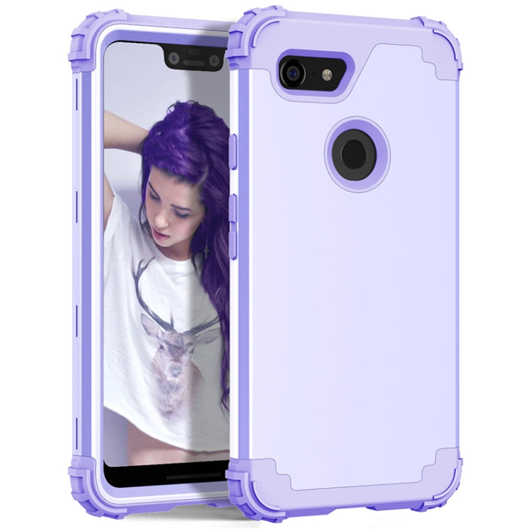 For Google Pixel 3 XL 3 in 1 Shockproof PC + Silicone Protective Case