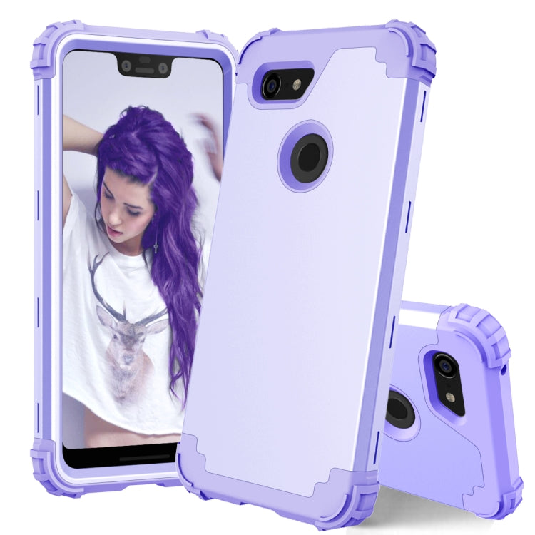 For Google Pixel 3 XL 3 in 1 Shockproof PC + Silicone Protective Case