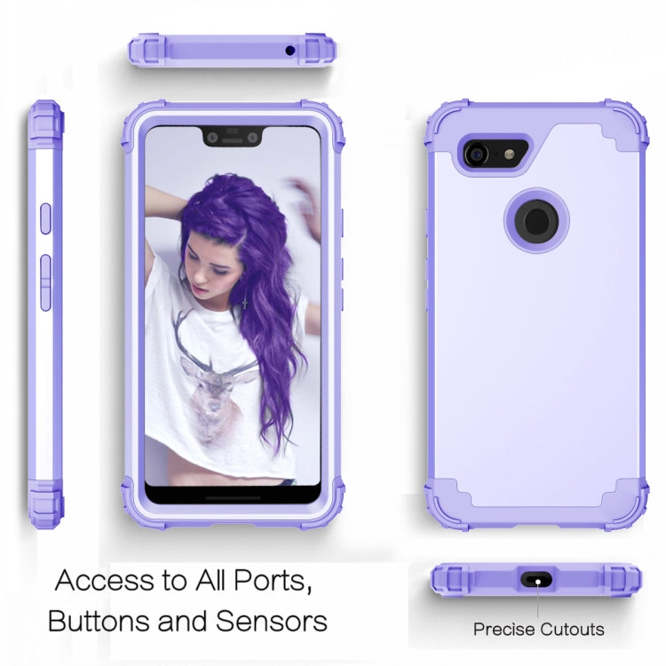 For Google Pixel 3 XL 3 in 1 Shockproof PC + Silicone Protective Case
