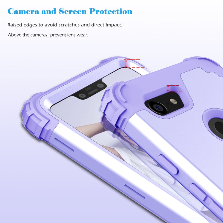 For Google Pixel 3 XL 3 in 1 Shockproof PC + Silicone Protective Case