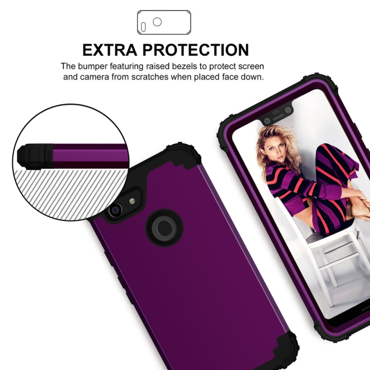 For Google Pixel 3 XL 3 in 1 Shockproof PC + Silicone Protective Case