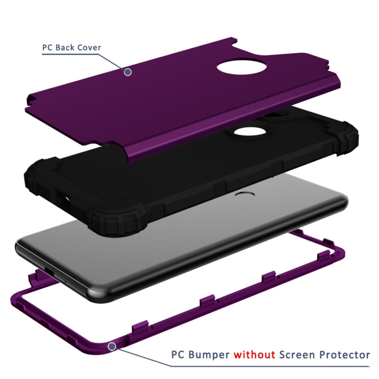For Google Pixel 3 XL 3 in 1 Shockproof PC + Silicone Protective Case