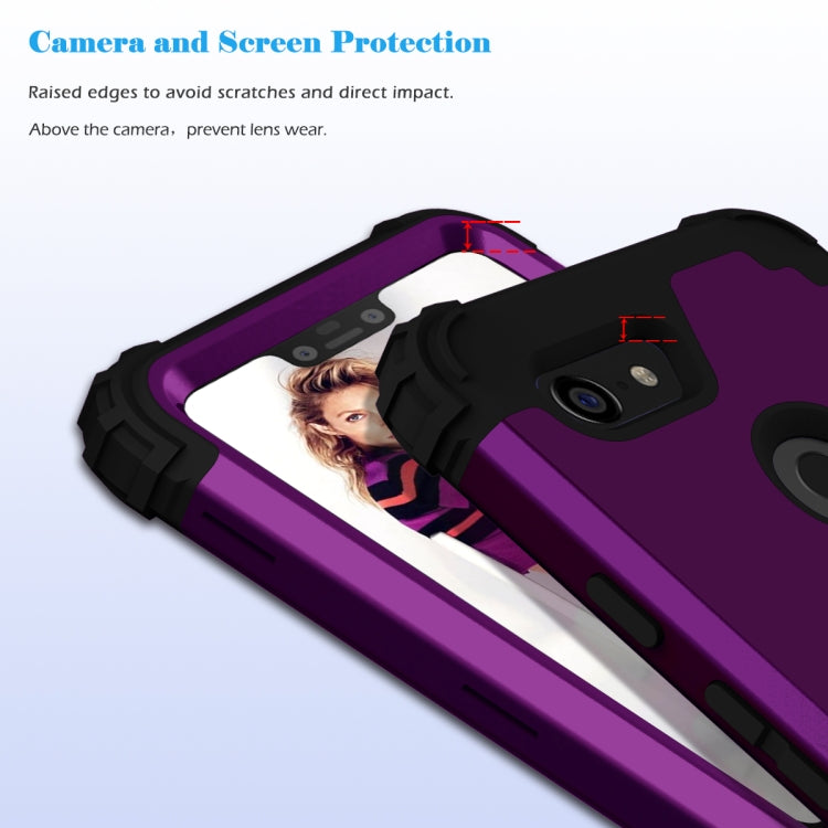For Google Pixel 3 XL 3 in 1 Shockproof PC + Silicone Protective Case
