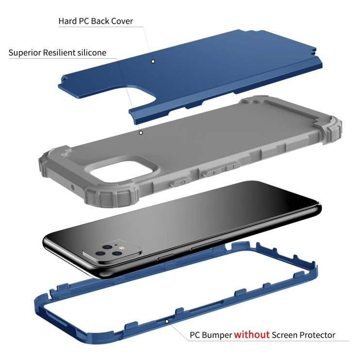 For Google Pixel 4 3 in 1 Shockproof PC + Silicone Protective Case