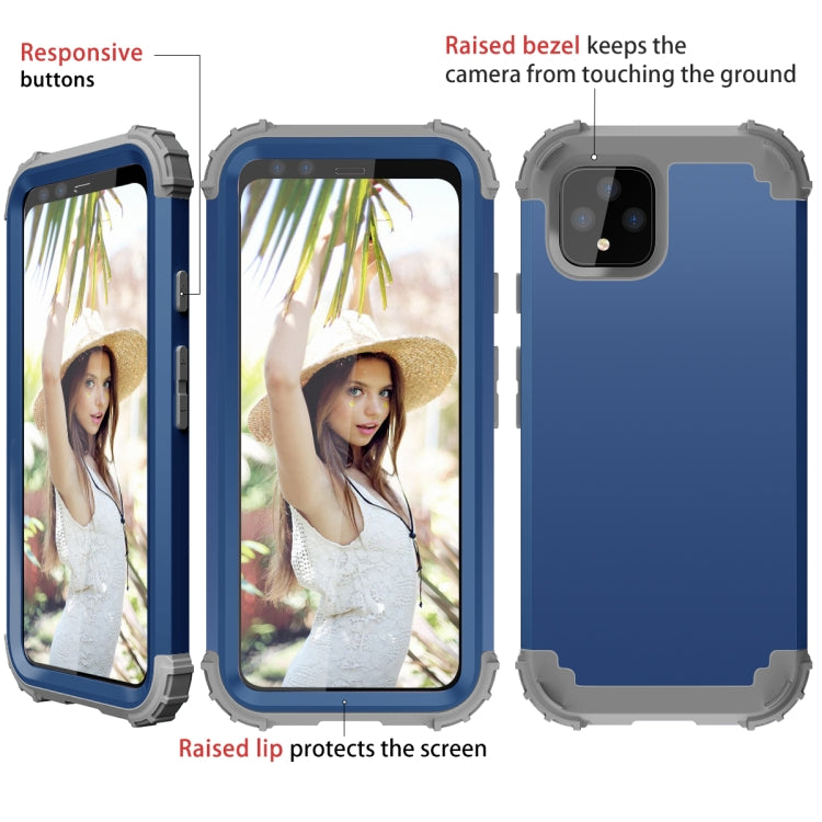 For Google Pixel 4 3 in 1 Shockproof PC + Silicone Protective Case