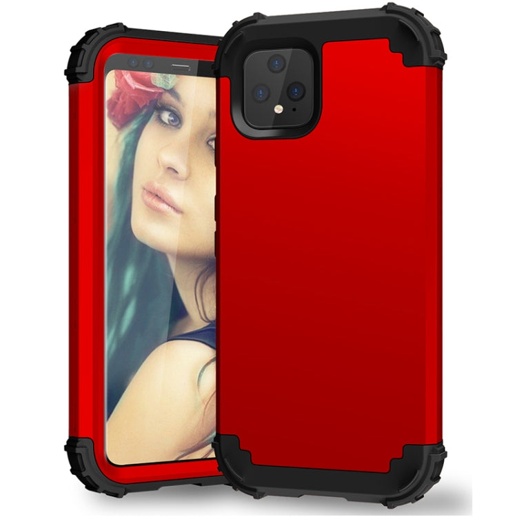 For Google Pixel 4 3 in 1 Shockproof PC + Silicone Protective Case