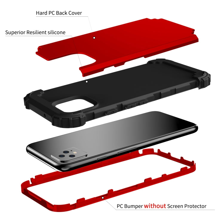 For Google Pixel 4 3 in 1 Shockproof PC + Silicone Protective Case