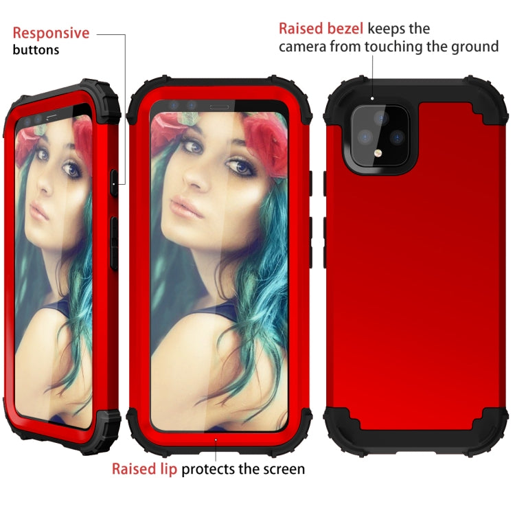 For Google Pixel 4 3 in 1 Shockproof PC + Silicone Protective Case