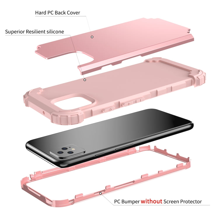 For Google Pixel 4 3 in 1 Shockproof PC + Silicone Protective Case