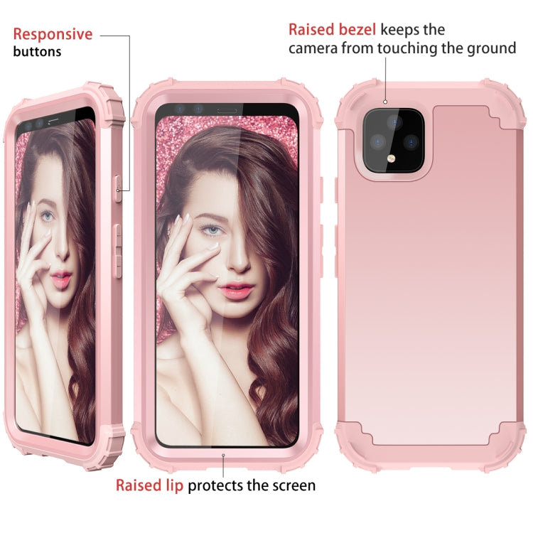 For Google Pixel 4 3 in 1 Shockproof PC + Silicone Protective Case